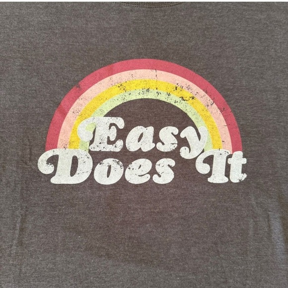 Wildfox Womens Easy Does It Graphic Sweatshirt Gray Pullover Stretch Medium New - Picture 5 of 9